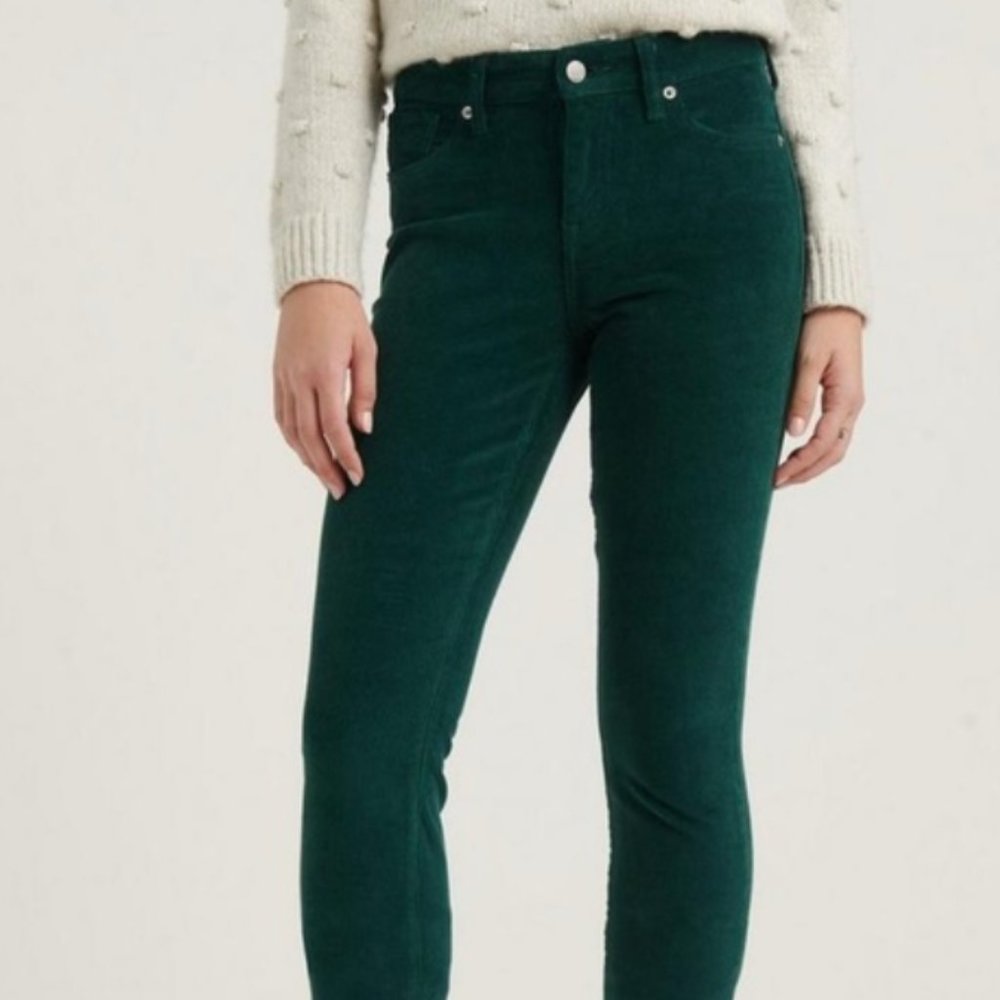 Lucky Brand Emerald Green Ava Skinny Corduroy Jeans Size 2/26